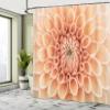 Ambesonne Abstract Shower Curtain, Dahlia Petals Flowerhead Autumn Season Flower Blooming Botanical Parks Fresh Nature, Cloth Fabric Bathroom Decor Set with Hooks, 69" W x 75" L, Salmon view 4