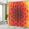 Ambesonne Abstract Shower Curtain, Abstract Flower and Petals Seasonal Blossom Closeup View Gardening Bedding Plant, Cloth Fabric Bathroom Decor Set with Hooks, 69" W x 75" L, Orange Red view 4