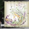 Ambesonne Abstract Shower Curtain, Peacock Bird Tail Feathers Plume Paisley Pattern Ornamental Design, Cloth Fabric Bathroom Decor Set with Hooks, 69" W x 75" L, Marigold Purple view 3