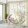 Ambesonne Abstract Shower Curtain, Peacock Bird Tail Feathers Plume Paisley Pattern Ornamental Design, Cloth Fabric Bathroom Decor Set with Hooks, 69" W x 75" L, Marigold Purple view 4