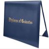 MyGradDay Imprinted Diploma Cover 8.5x11 Diploma Holder Graduation Certificate Cover Smooth Leather Letter Size Navy Blue view 1