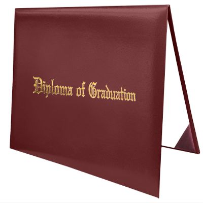 MyGradDay Imprinted Diploma Cover 8.5x11 Diploma Holder Graduation Certificate Cover Smooth Leather Letter Size Maroon
