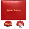 MyGradDay Imprinted Diploma Cover 8.5x11 Diploma Holder Graduation Certificate Cover Smooth Leather Letter Size Red view 4