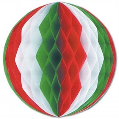 Beistle Company 55612-RWG Tissue Ball - Red44; White & Green-Pack of 2