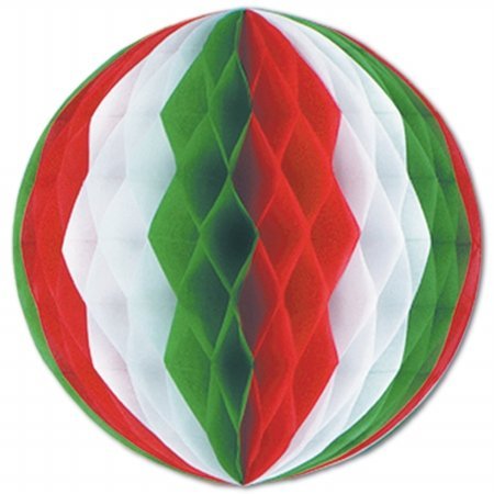 Beistle Company 55612-RWG Tissue Ball - Red44; White & Green-Pack of 2