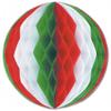 Beistle Company 55612-RWG Tissue Ball - Red44; White & Green-Pack of 2 view 1