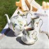 Abbott Collection Ambrosia Hummingbird Teapot,White,10 inches L view 2