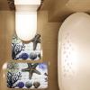 Amagical Colorful Sea Shells Design Bath Mat Set 2 Piece Toilet Rug Bathroom Contour Mat view 2