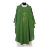 Gothic Chasuble with Cross, Lantern and Wheat Symbol in Polyester, PurplePurple view 3