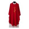 Gothic Chasuble with Cross, Lantern and Wheat Symbol in Polyester, PurplePurple view 4