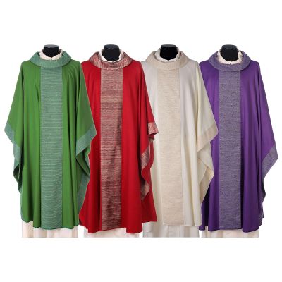 Holyart Catholic Chasuble in Pure Wool with Orphrey in Pure Silk, GreenGreen