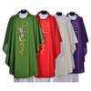 Holyart Chi-Rho Chasuble with Ears of Wheat, Grapes in 100%, GreenGreen view 1