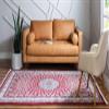 Unique Loom Narenj Collection Classic Traditional Textured Medallion Pattern Design Area Rug, 3' 0" x 5' 0", Burgundy/Tan view 3