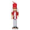 Northlight 14" Red and White Wooden Christmas Nutcracker with Horn view 1
