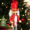Northlight 14" Red and White Wooden Christmas Nutcracker with Horn view 3
