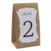 Summer-Ray Handmade Table Number 1 to 16 Kraft-Burlap-White Triple Layer Double Sided Printing Rustic Table Numbers view 1