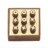 Deco 79 28480 Wood Brass Tic Tac Toe Home Decor Product, 4" W/1" H view 1
