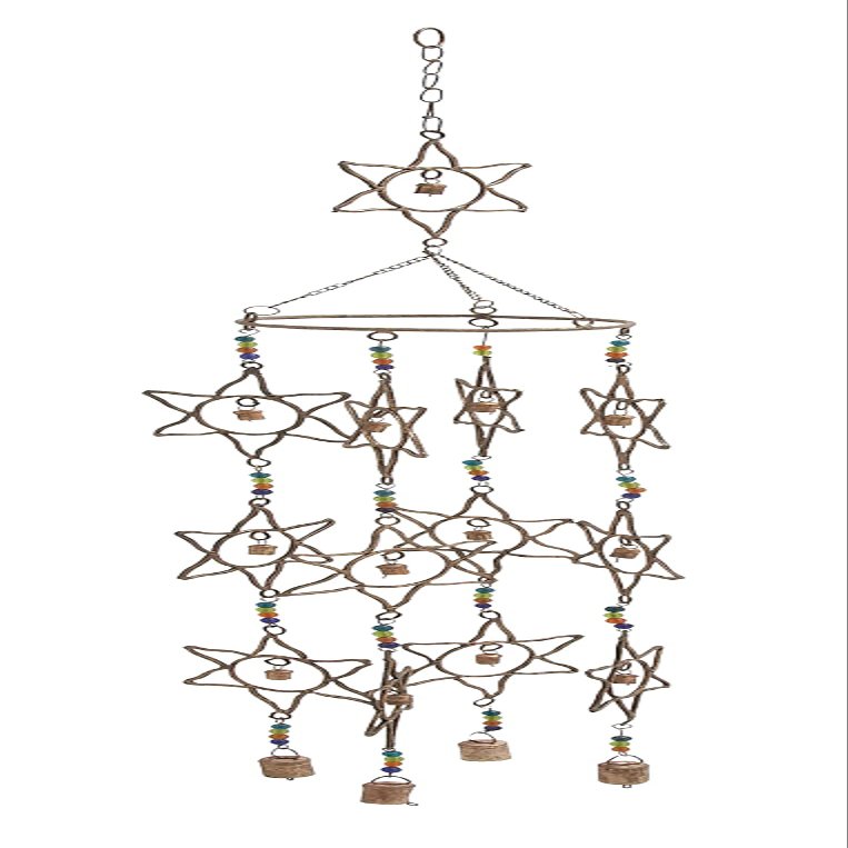 Deco 79 51553 Metal Wind Chime, 7" W/35 H