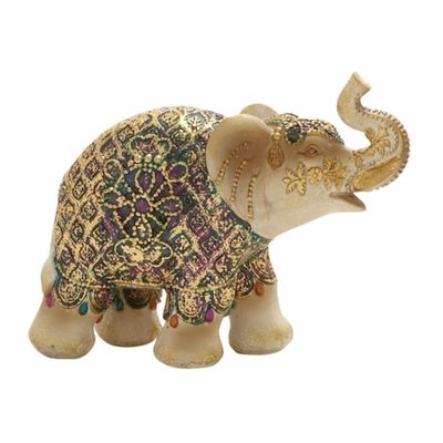 Deco 79 76631 Polystone Elephant Home Decor Product, 8" W/6" H