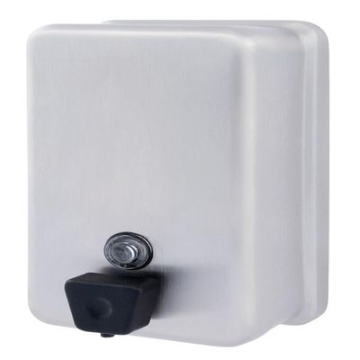 Bradley Soap Dispenser with ABS Plastic Valve, Vandal-Resistant Filler, Sight Gauge, Surface-Mounted, Architectural Satin Finish, Stainless Steel, ADA Compliant