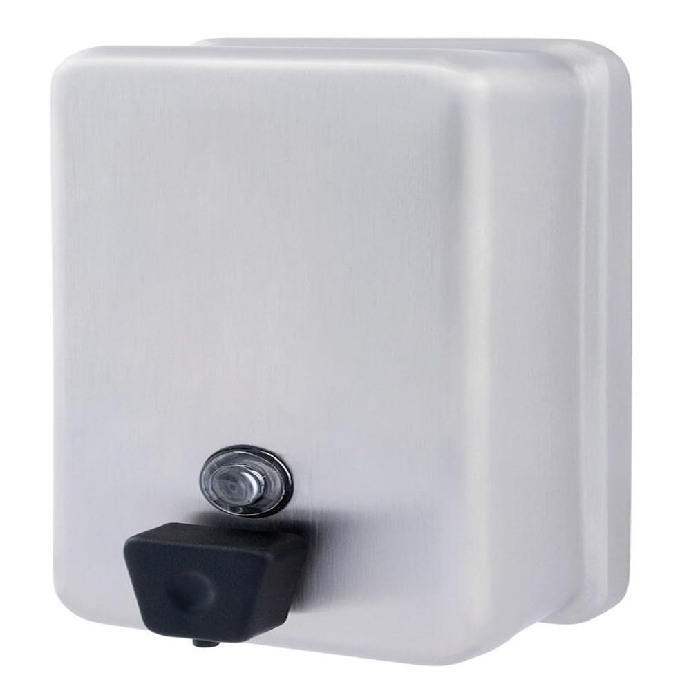 Bradley Soap Dispenser with ABS Plastic Valve, Vandal-Resistant Filler, Sight Gauge, Surface-Mounted, Architectural Satin Finish, Stainless Steel, ADA Compliant