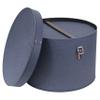 Bigso Box of Sweden Set of 2 Storage Boxes - Round Storage Box with Leather Straps - Large and Small Hat Box Duo Made of Fibreboard and Paper in Linen Look - Blue view 3