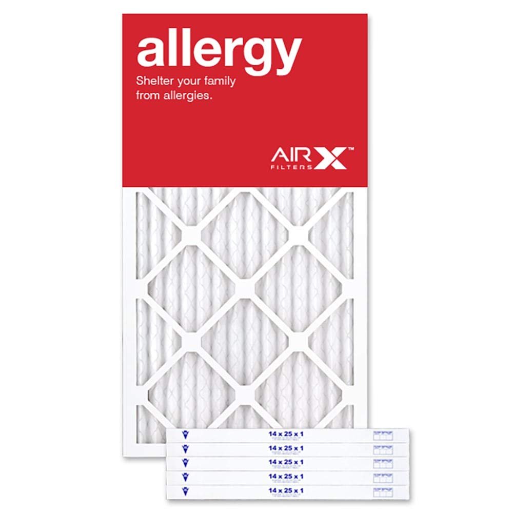 14x25x1 Air Filter ALLERGY MERV 11 Pleated Furnace Filter 6 Pack fits HVAC AC & Heater Units - Made in the USA by AIRx Filters