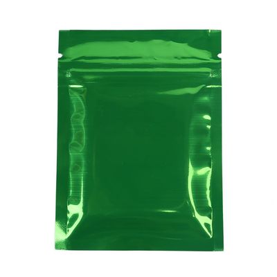 100x Premium Double-Sided Foil Mylar Flat QuickQlick Zipper Seal Bag 7.5x10cm (3x4") (Green)