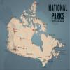 Canada National Parks Checklist Map 18x24 Poster (Tan & Slate Blue) view 1