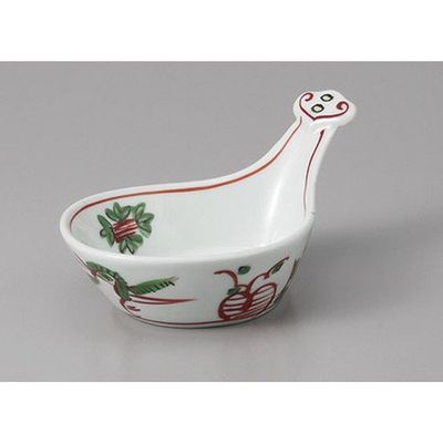Small High Stand, Red Picture Loquat Shape, Small 4.8 x 3.3 x 2.4 inches (12.1 x 8.5 x 6.2 cm), Restaurant, Commercial Use