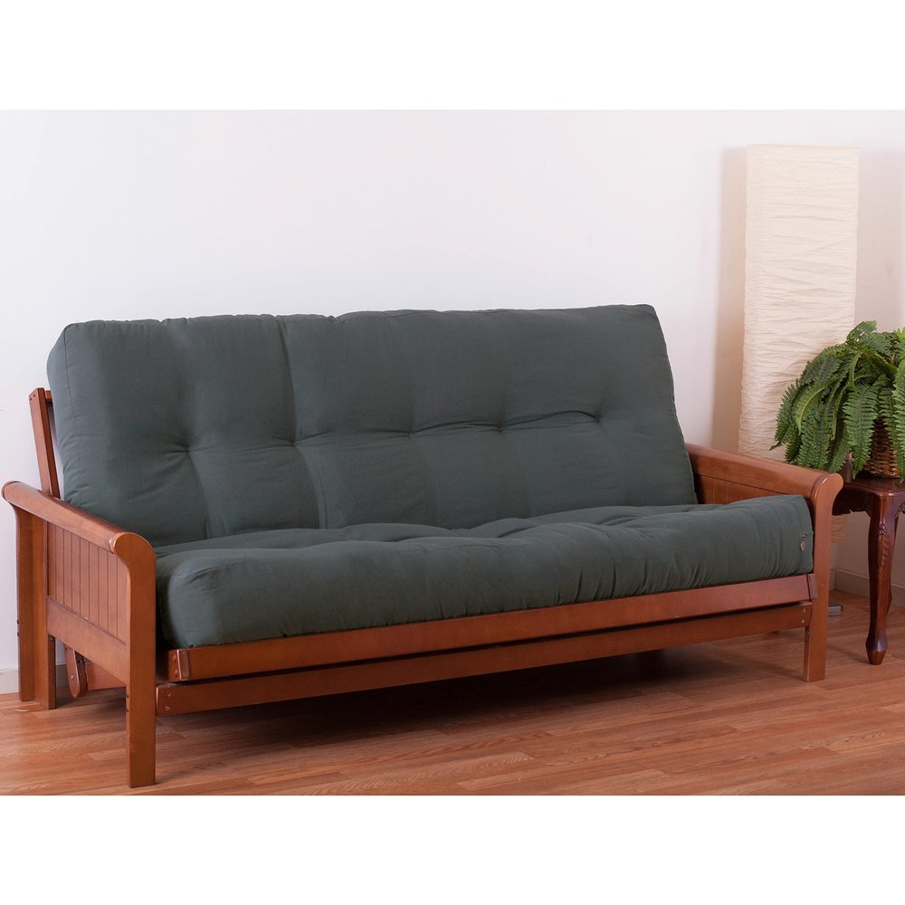 Blazing Needles Renewal 9" Twill Futon Mattress, Queen, Steel Grey