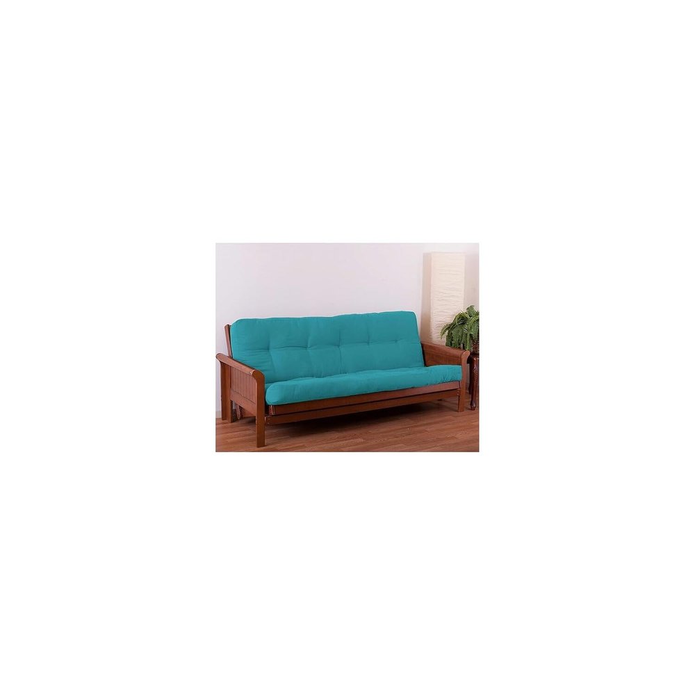 Blazing Needles Renewal 6" Twill Futon Mattress, Full, Aqua Blue