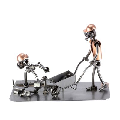 Steelman24 Pavor Teamwork Sculpture Nuts and Bolts Handmade Ornaments Made in Germany Metal Figurine