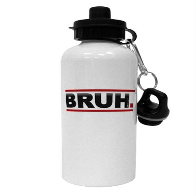 TOOLOUD Bruh Text Only Aluminum 600ml Water Bottle - White