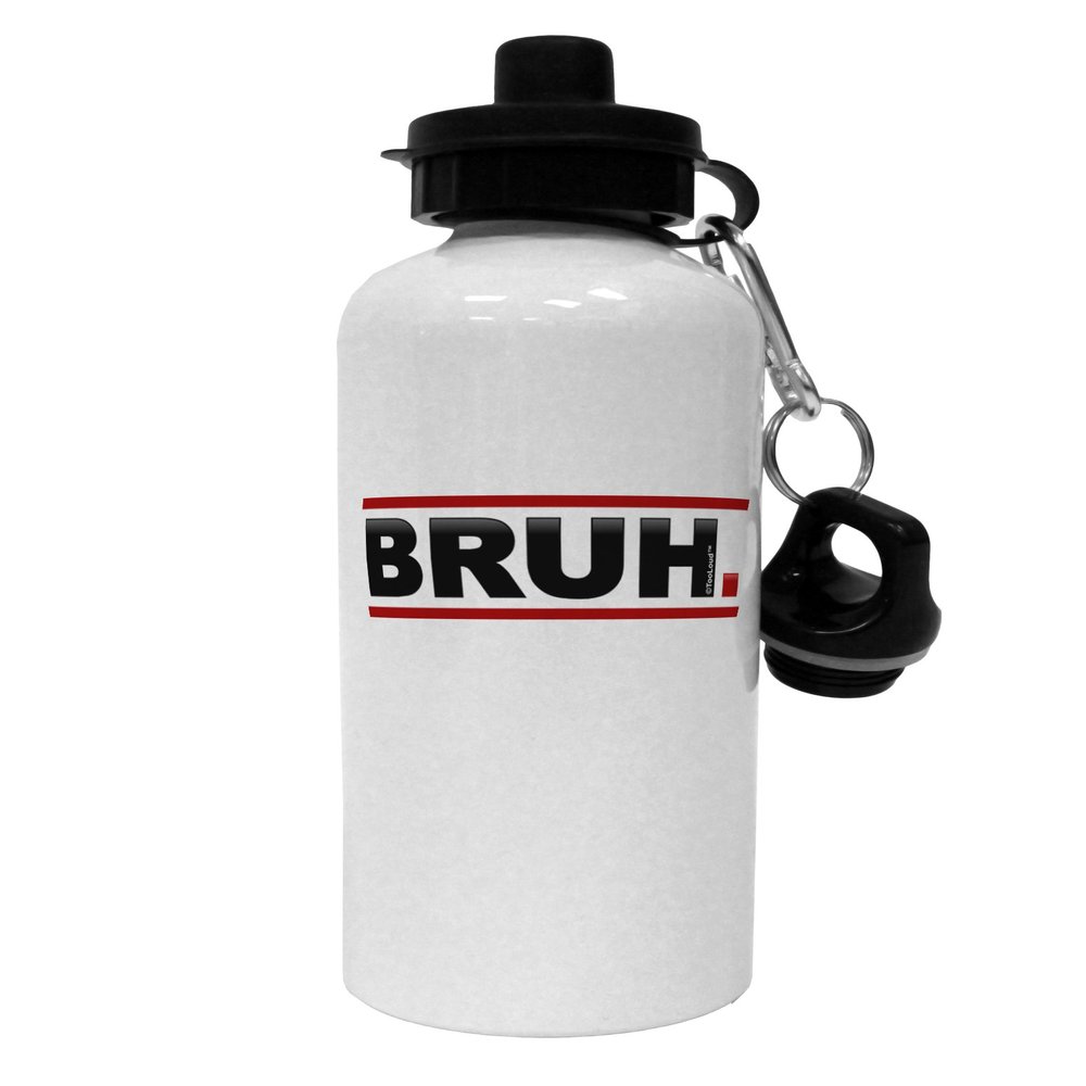 TOOLOUD Bruh Text Only Aluminum 600ml Water Bottle - White