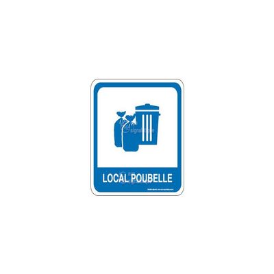 AUA SIGNALETIQUE - Plaque de porte Local Poubelle PvcSign avec double face adhsif