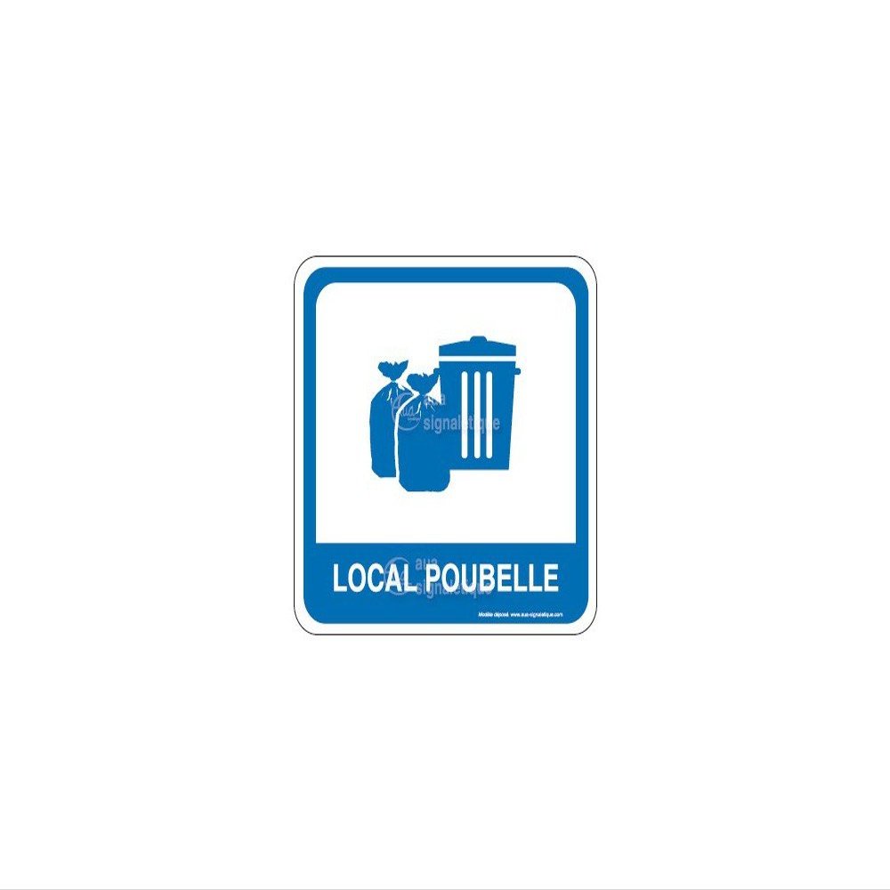 AUA SIGNALETIQUE - Plaque de porte Local Poubelle PvcSign avec double face adhsif