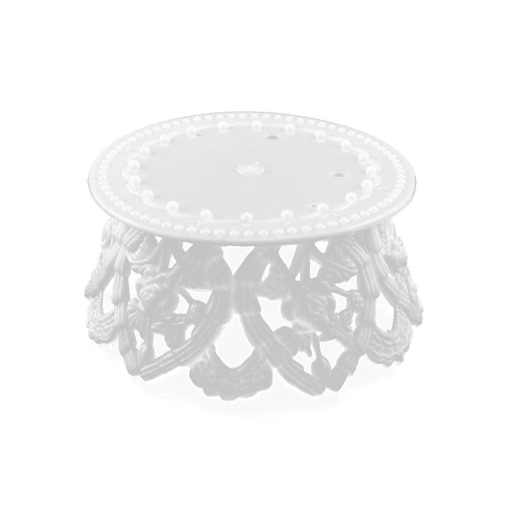3.5 Inch White Plastic Ornament Base For Cake Topper Base & Favors 12 Pieces