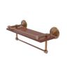 Allied Brass MC-1-16TB-GAL-IRW Monte Carlo Collection 16 Inch IPE Ironwood Gallery Rail and Towel Bar Wood Shelf, Brushed Bronze view 1