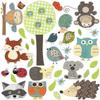 Woodland animals Jungle Friends Wall Decals, Baby Room Nursery art decor Baby animals hedgehog, porcupine, koala owl monkey Stickers view 1
