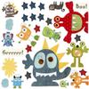 Monsters Wall Decals stickers for kids room view 1