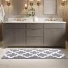 Bathroom Rug - 24 x 60 Inch Long Non Slip Bath Mat with Trellis Pattern - Extra Soft Absorbent Cotton Bath Mat - Machine Washable Bathroom Rugs Runner for Shower, Tub or Vanity by Lavish Home (Silver) view 2