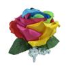 Lily Garden Silk Rainbow Rose Flowers Bouquet Boutuniere (Boutonniere) view 1
