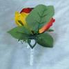 Lily Garden Silk Rainbow Rose Flowers Bouquet Boutuniere (Boutonniere) view 4