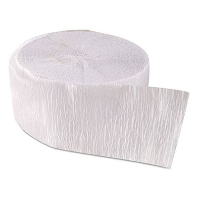 12 x 81ft Silkrepe Streamers Crepe Paper Party Supplies Birthday Festive Cindus (White)