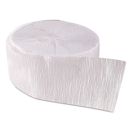 12 x 81ft Silkrepe Streamers Crepe Paper Party Supplies Birthday Festive Cindus (White)