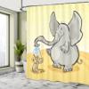 Ambesonne Animal Shower Curtain, Funny Bathing Mouse Trunk in The Desert Cartoon Animal Print, Cloth Fabric Bathroom Decor Set with Hooks, 69" W x 84" L, Grey Yellow Cream view 4