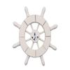Hampton Nautical Decorative Ship Wheel with Anchor, 6", White view 1