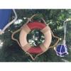Hampton Nautical 3xglass-101 Antique Red and White Lifering Ornament 6" Tree Decoration-Christmas view 1