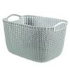 Curver Knit Effect Kitchen, Living Room, Bathroom, Bedroom, Utility Large Rectangular Storage Basket 19 litres - Misty Blue view 1